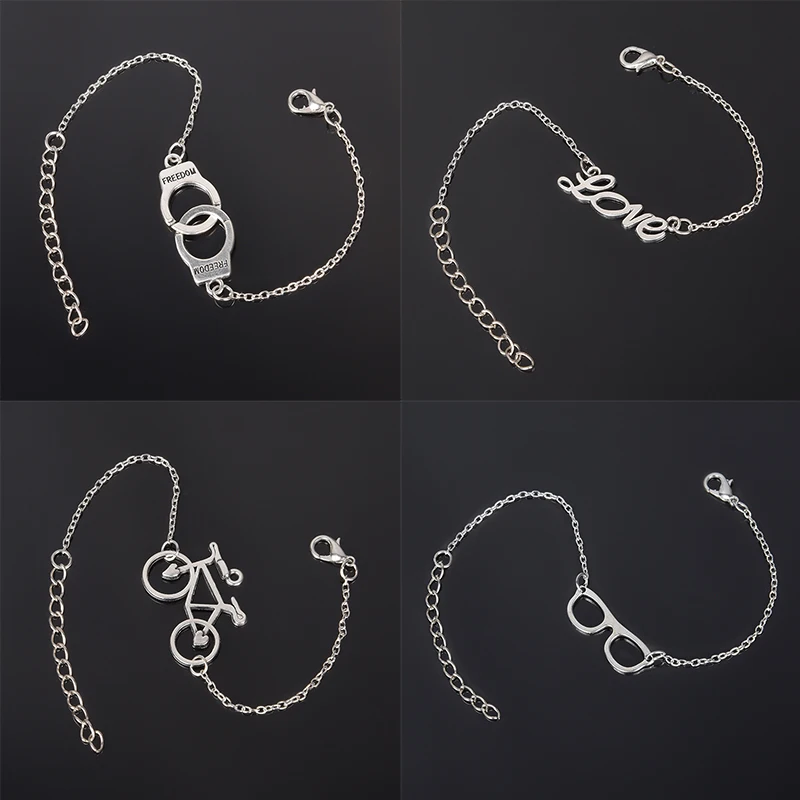 

Fashion Simple Bracelet Charm Bracelet Geometric Jewelry for Women Girls Trendy Adjustable Handcuffs Love Glasses Bangles Gift