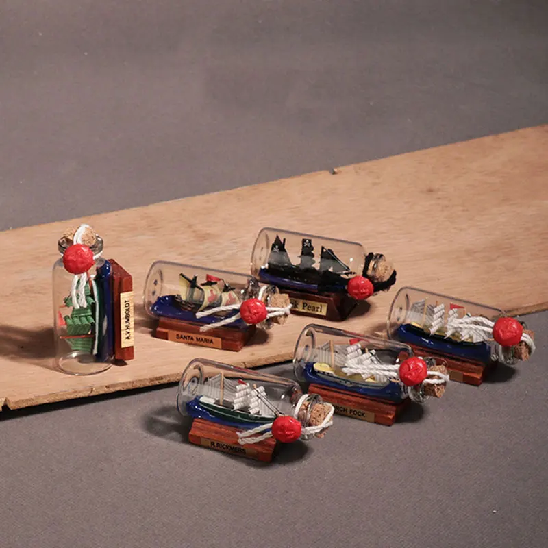 

Drifting Bottle In The Glass Boat Black Pearl Pirates of The Caribbean Boat Ship In The Bottle Creative Crafts Home Office Decor