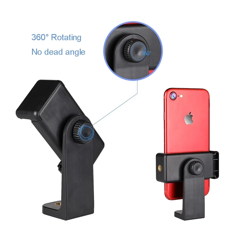 Universal Vertical 360 Degree Rotation Mini Lightweight Phone Clip 1/4 Screw Phone Holder Desk Tripod Mount for IPhone 13 Xiaomi