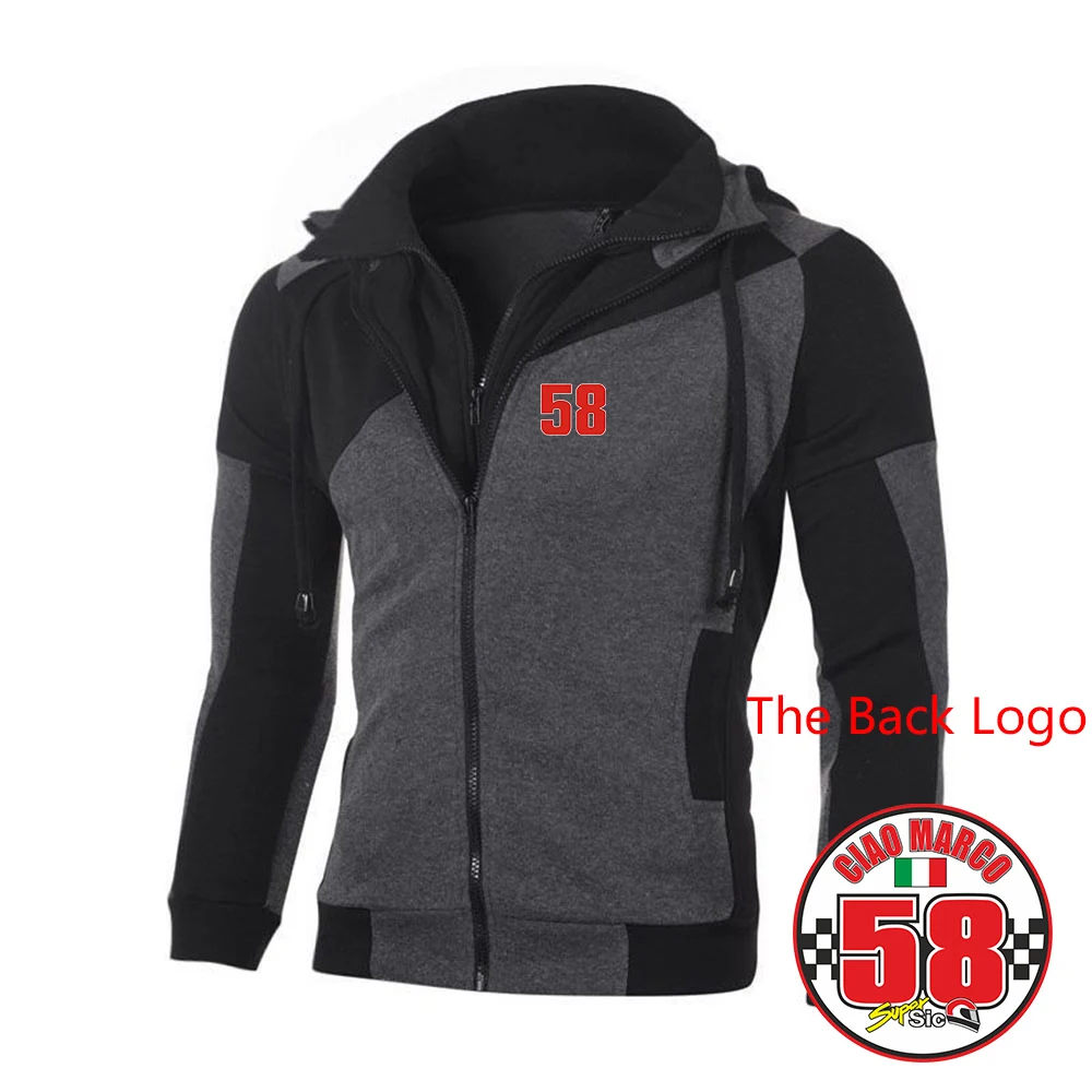 2025 весенне-осенний мужской Marco Simoncelli Super Sic 58 с двойной молнией и принтом логотипа