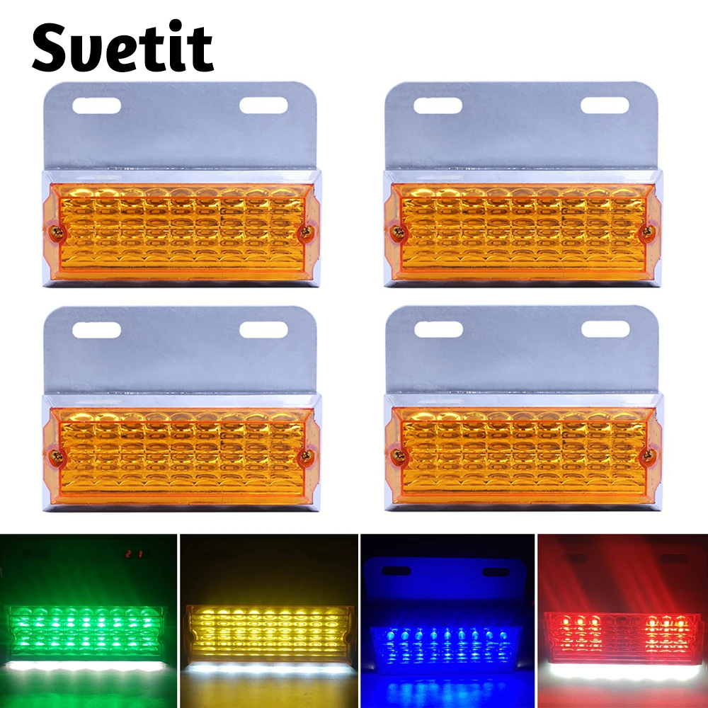 

4Pcs LED Truck Lights 24V Caravan Clearance Lights Turn Signal Trailer Side Marker Lamps Lorry Van Side Light Amber White