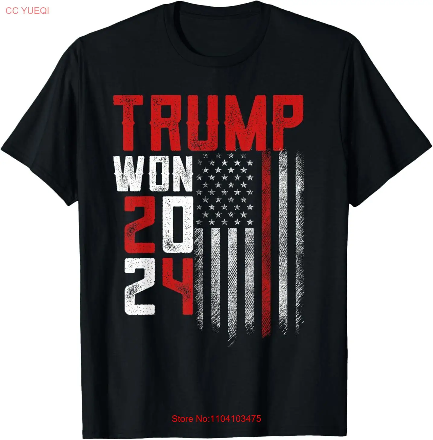 Мужская и женская футболка с изображением Дональда Трампа Won 2024.