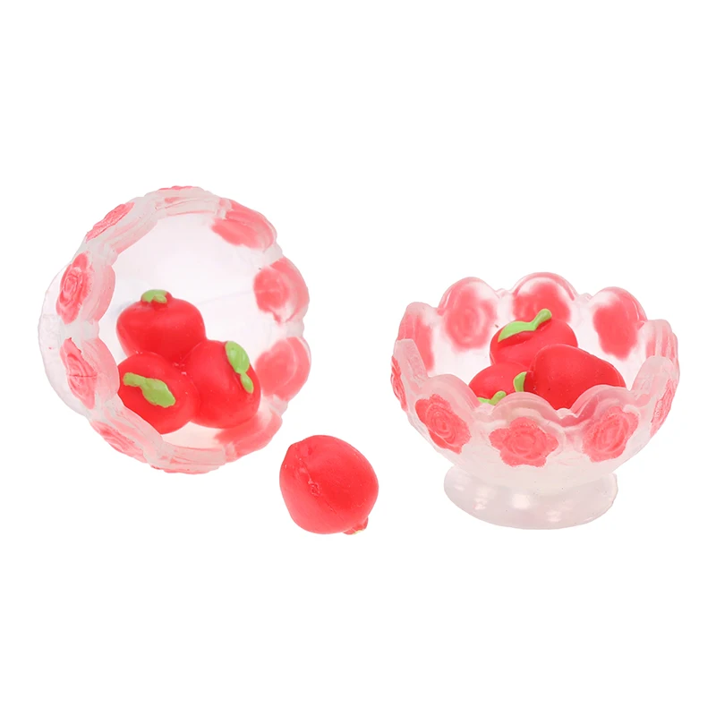 

1 Набор миниатюрная имитация кукольного домика чаша «Яблоко» модель «сделай сам» аксессуары Орнамент ролевые игрушки декор