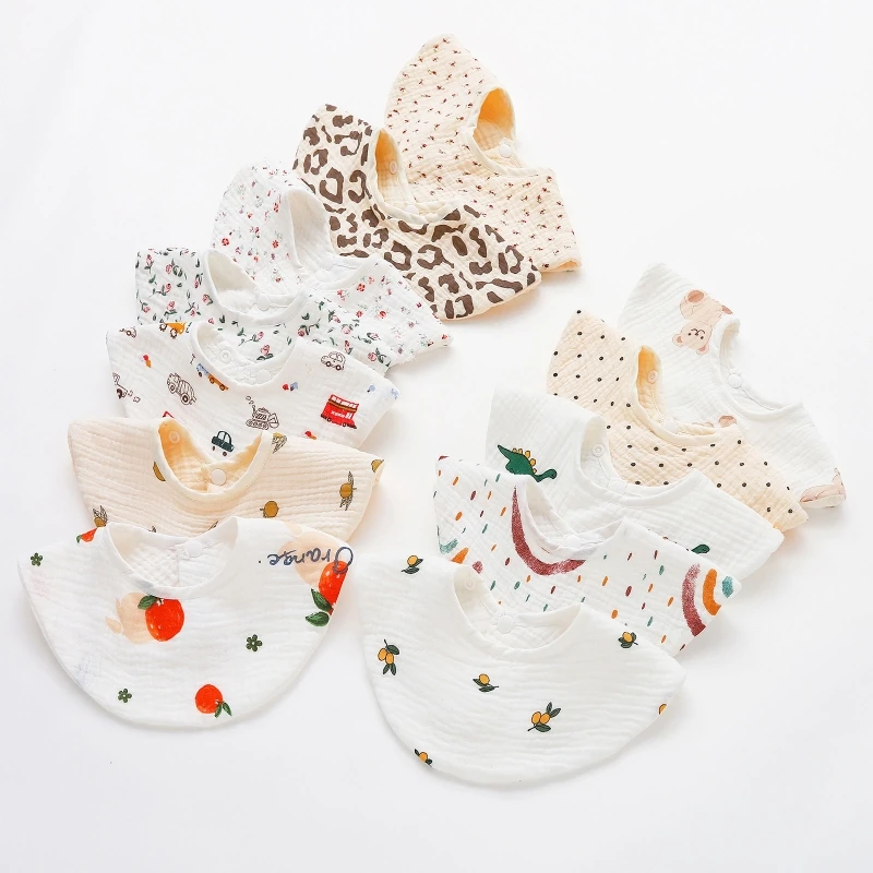 

Fashion Newborn 360° Rotation Saliva Towel Burp Cloths Soft Cotton Baby Apron Bib Feeding Bibs for Outdoor Home Playing