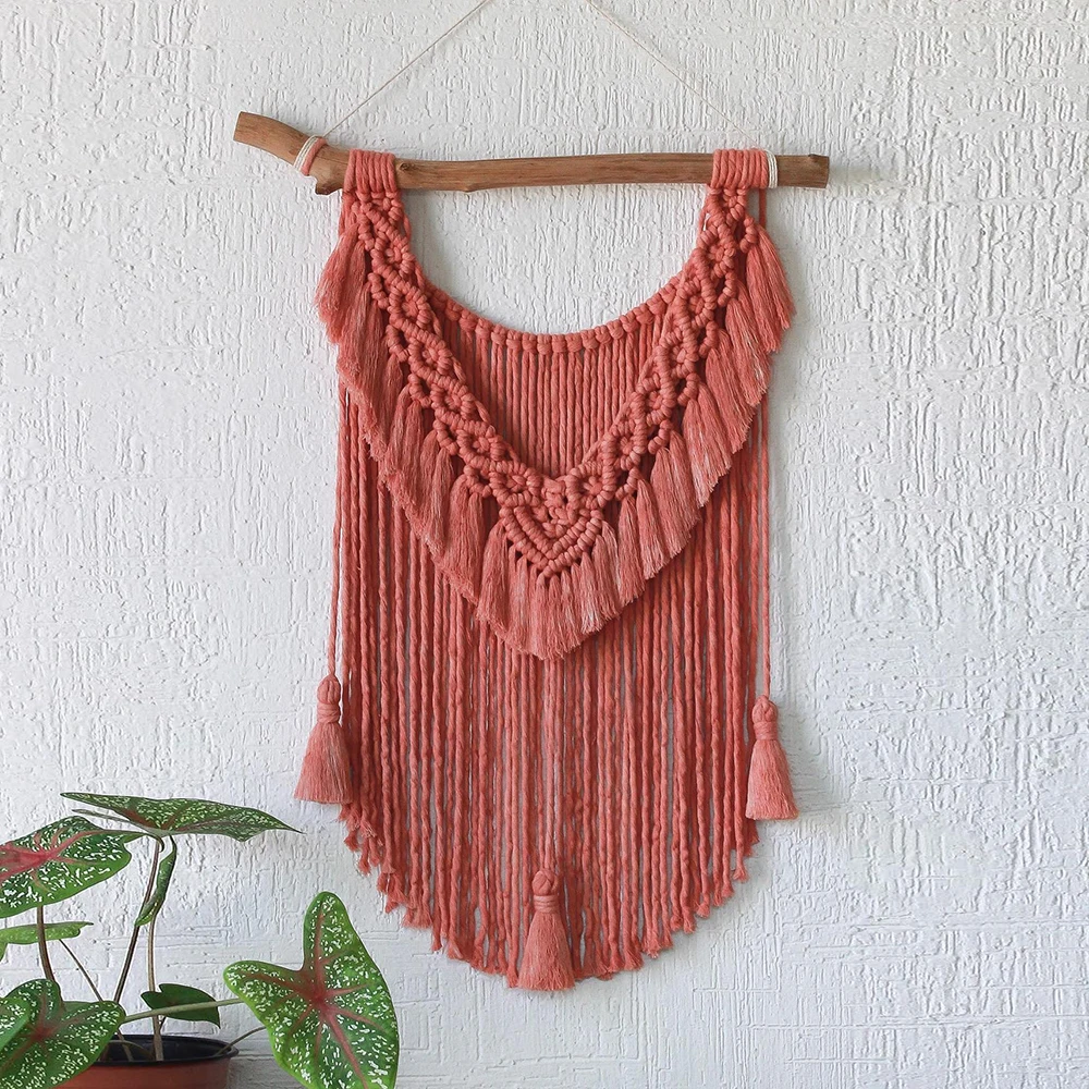 

Macrame Wall Hnaging Wall Art Tapestry Three Colors Hand-woven Creative Room Decor Bohemian Boho Home Decoration 40x60CM