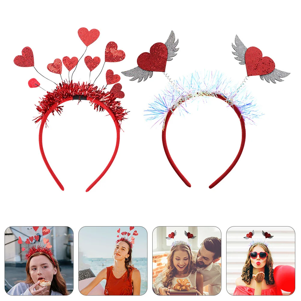 

Valentine's Day Headband Wedding Decorations Ceremony Hoop Headdress Pop Fabric Woman