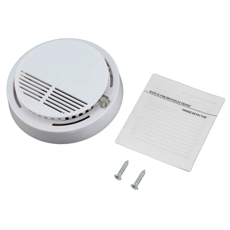 

1pc Smoke Detector Fire Detector Alarm Sensitive Photoelectric Independent Fire Smoke Sensor For Home Office Shop