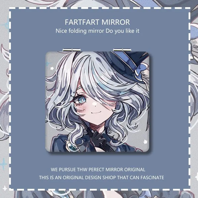 Anime Game Genshin Impact Furina Focalors Merch Kawaii Small Compact Pocket Cosmetic Mirror Double-sided