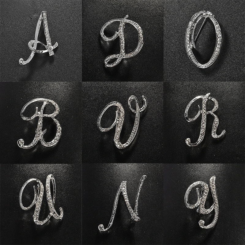 

English Letter Brooch Men's Suit Coat Accessories Coat Fashion Fixing Pin Graceful Personality Simple Jewelry