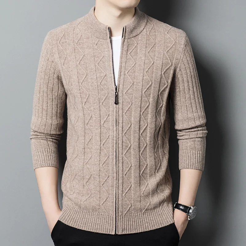 

Высококачественный кашемировый свитер высокого качества, Новое поступление, Модный трикотажный кардиган на молнии, Мужское пальто, размеры XS
