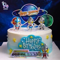 officially authorized pvc ultraman anime peripheral toy doll ultraman tiga birthday cake decorative ornaments