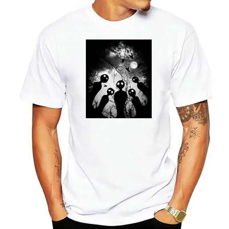 

Мужская футболка с изображением потерянных героев, жуткий фон с изображением Луны, Ворон, деревьев, топы