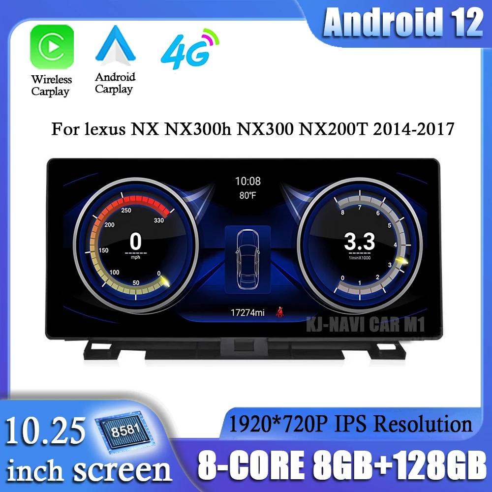 

10.25"Android12 1920*720P For Lexus NX NX300h NX300 NX200T 2014 - 2017 Car Radio GPS Navigation Stereo Multimedia Palyer Carplay