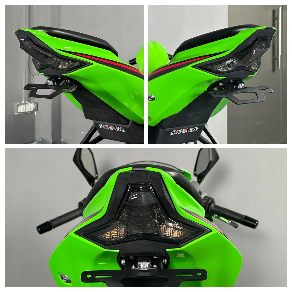 Фото 2024 ZX6R светодиодный задний стоп-сигнал для Kawasaki Ninja ZX10R ZX4R ZX25R мотоцикла, встроенный указатель поворота, задний фонарь, стоп-сигнал №3