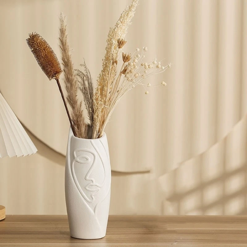 Креативные цветочные горшки формы для домашнего орнамента половина лица ваза