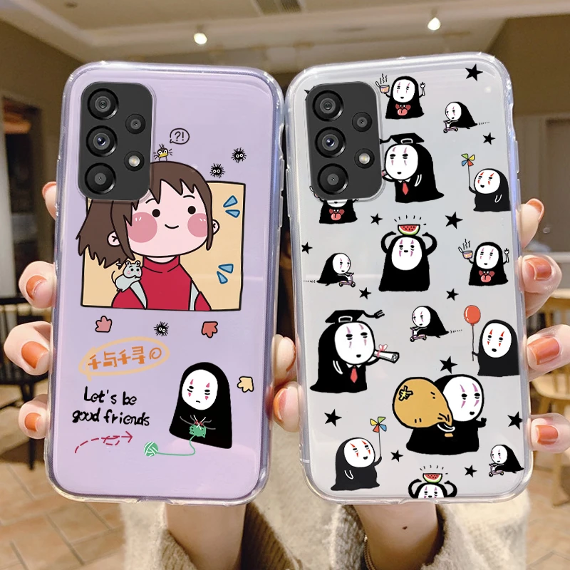 

Anime Totoro Spirited Away Clear Case For Samsung Galaxy A73 A72 Cover Cartoon Cute Soft TPU Funda For Samsung A 73 Transparent