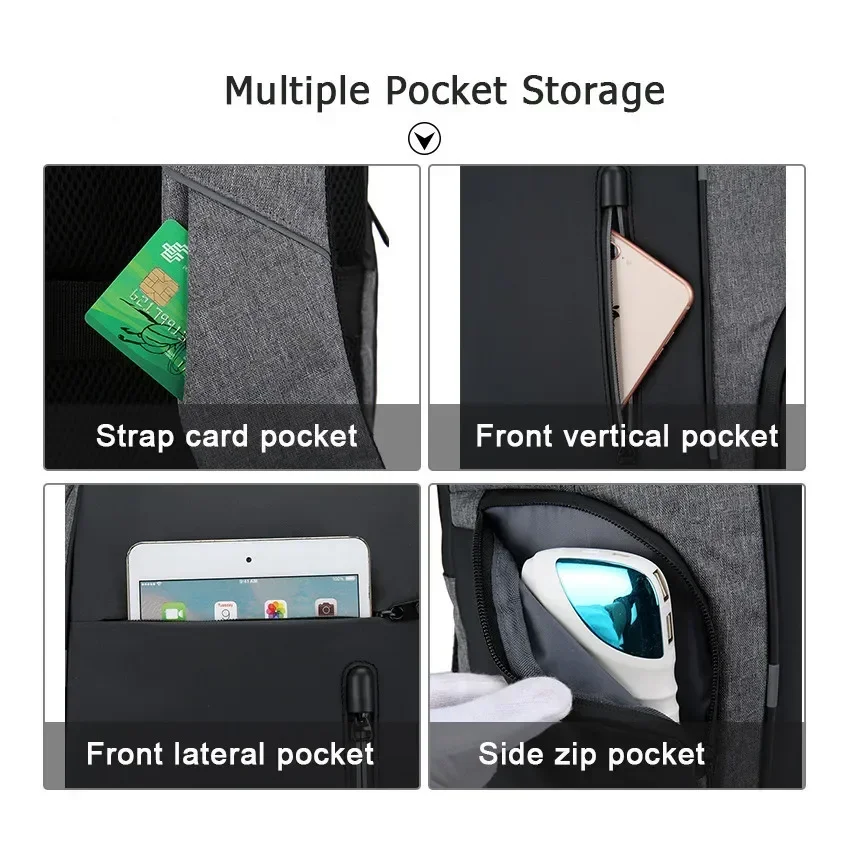 Мужской водонепроницаемый рюкзак из ткани Оксфорд с USB-портом для зарядки