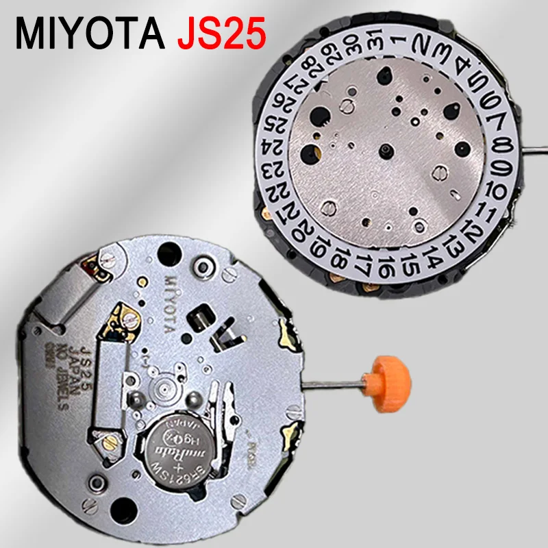 Фото Miyota JS25 Кварцевый механизм 3 часа Белый/Черный Календарь Автоматический механизм с датой Аксессуары для часов Электронный механизм №1