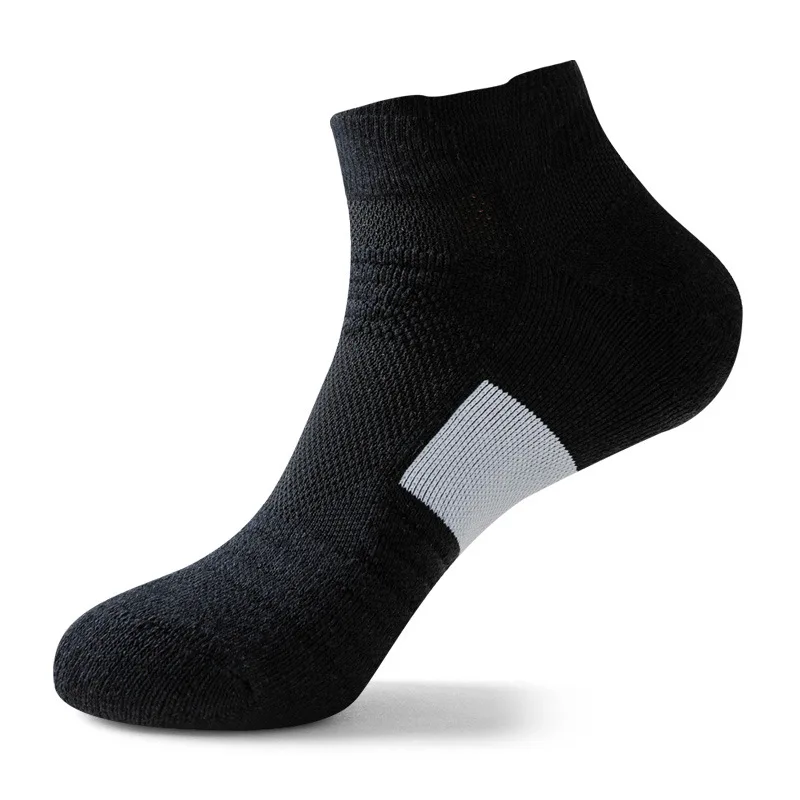 Sports Socks for Men Short Socks Thickened Shock-absorbing Terry Sweat-absorbing Running Breathable Mesh Basketball Towel Socks