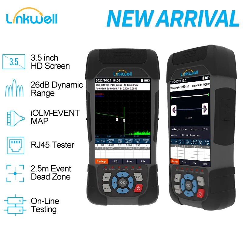 Active fiber Smart OTDR 1 24-22dB Touch Screen Event Map OPM VFL Laser Source RJ45 Optical Cable  Fiber Tester
