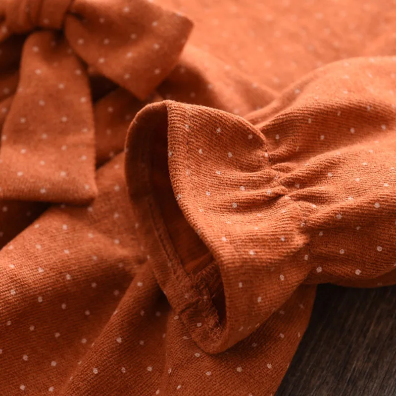 Bear Leader Baby Girls Long Sleeve Dresses New Kids Girl Polka Dot Spring Costumes Chidlren Bowknot Sashes Vestidos For 2-6Y