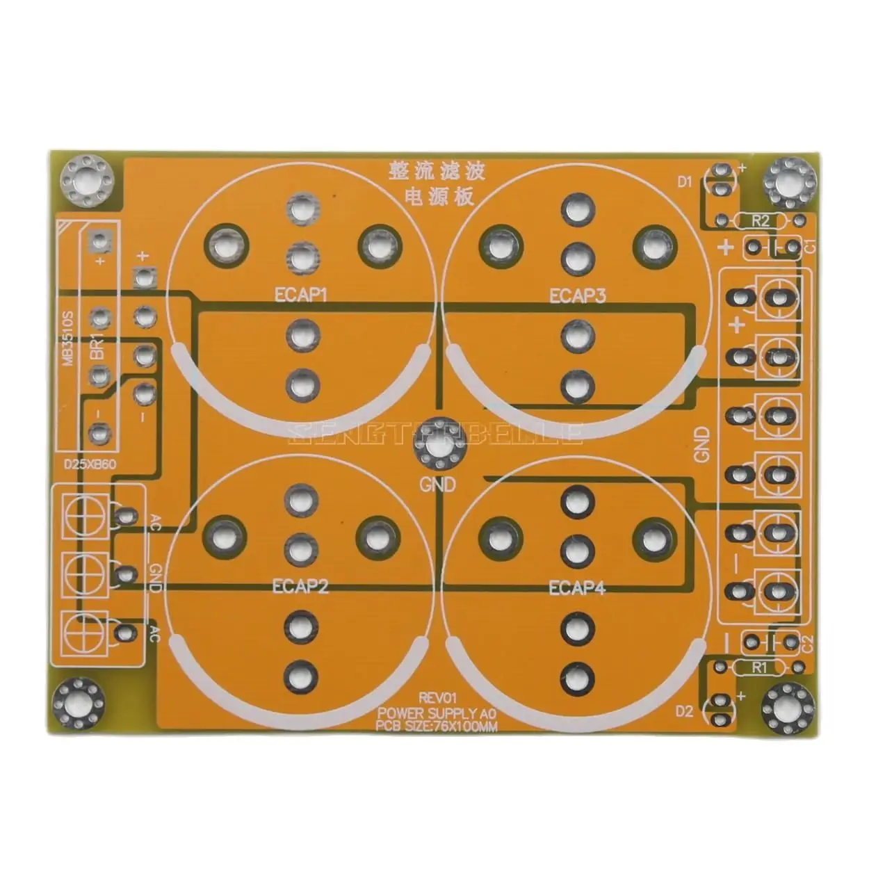 

HiFi Audio Amplifier Single Bridge Rectifier Filter Power Supply Board PCB
