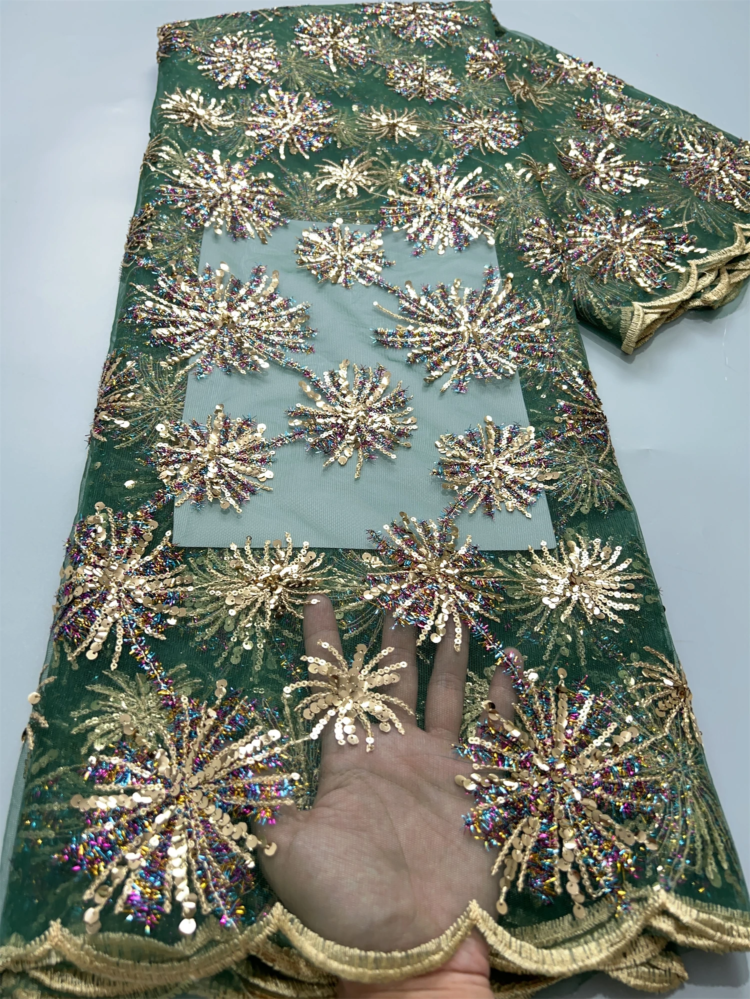 Kalume Высококачественная африканская нигерийская кружевная ткань с красными