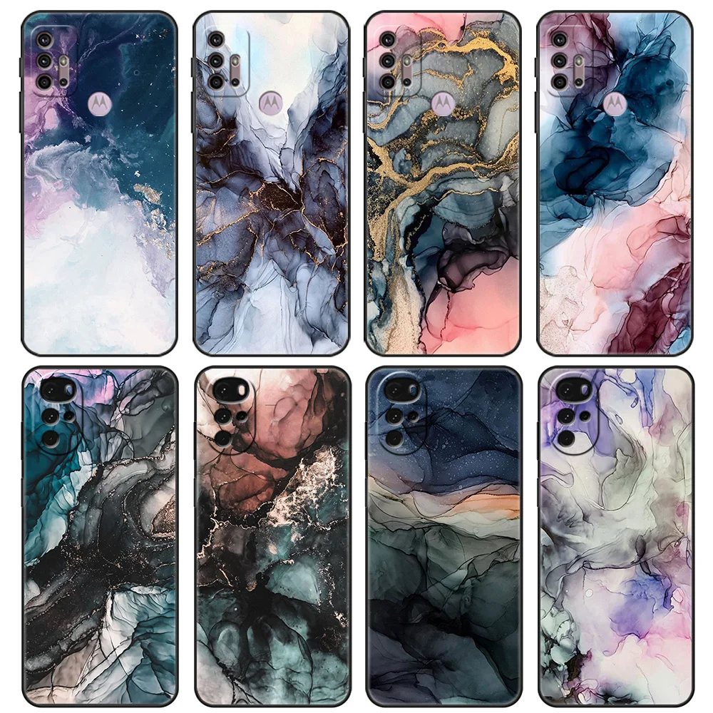 

Fashion Painting Case For Motorola G30 G9 Play G82 G52 G60 G8 G9 Power G50 One Fusion Edge 30 20 Black Soft Phone Capas