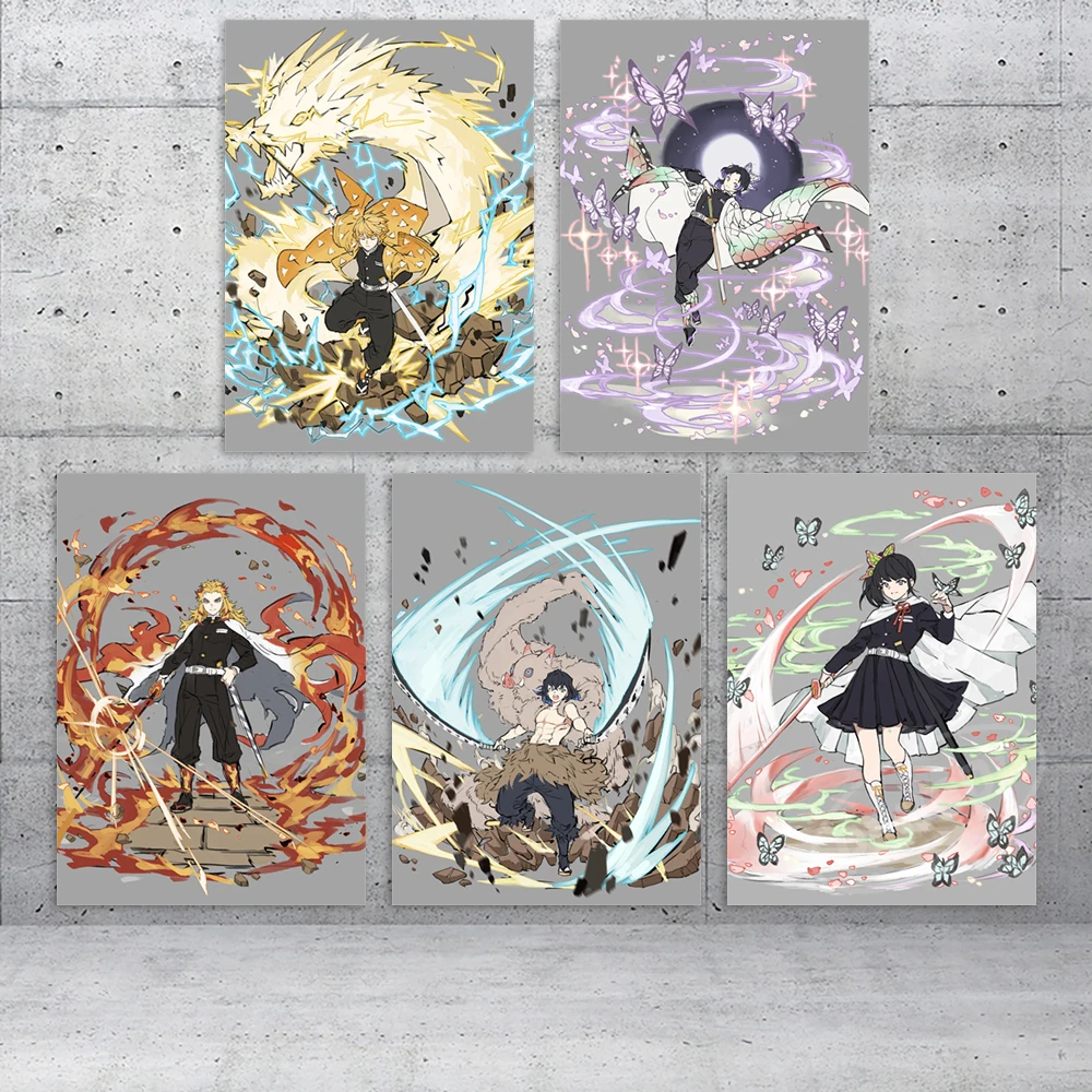 

Canvas Printed Anime Picture Demon Slayer Wall Kamado Tanjirou Art Paintings Agatsuma Zenitsu Home Decor Poster For Living Room