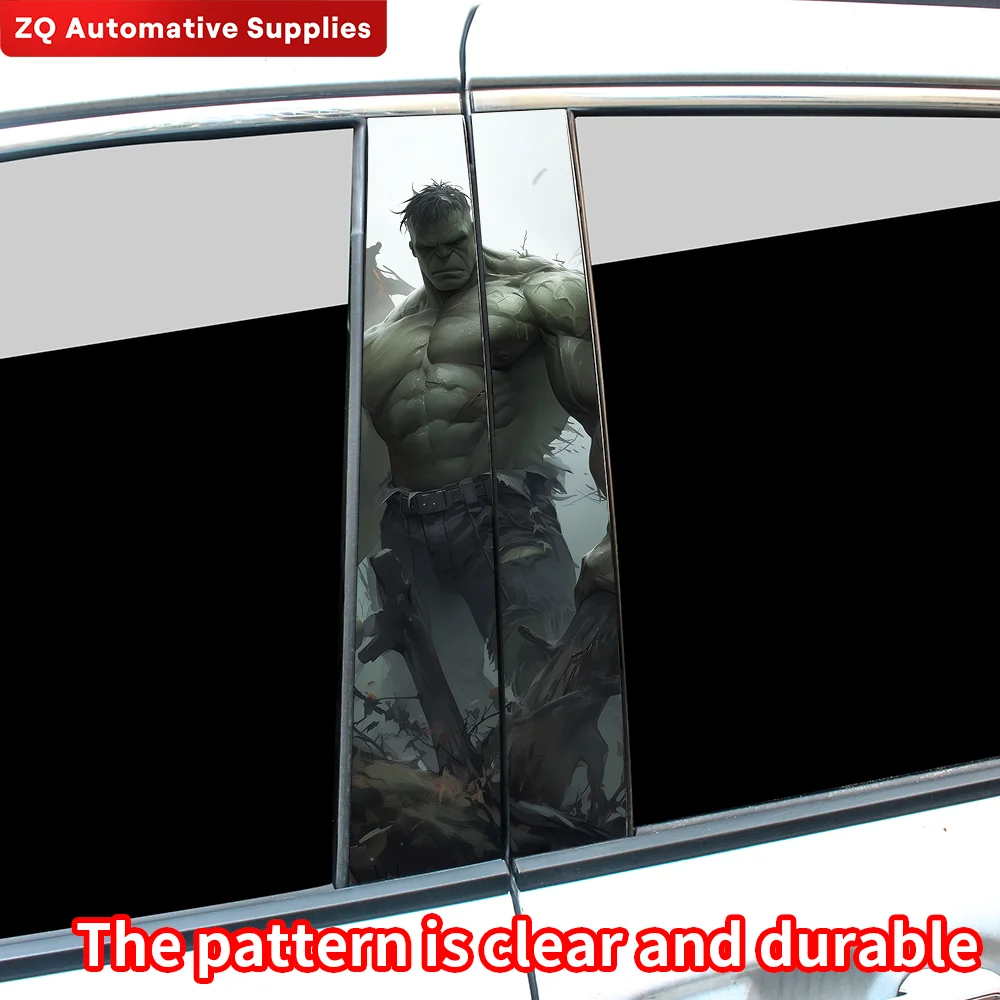 Зеленая пленка Халк Аниме Автомобильная наклейка авто B-pillar мультяшный Забавный