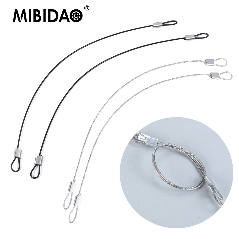 

MIBIDAO 4Pcs Anti-Lost Steel Rope for Axial SCX10 TRX-4 HPI HSP Redcat 1/10 RC Model Buggy Truck Car Body Shell Upgrade Parts