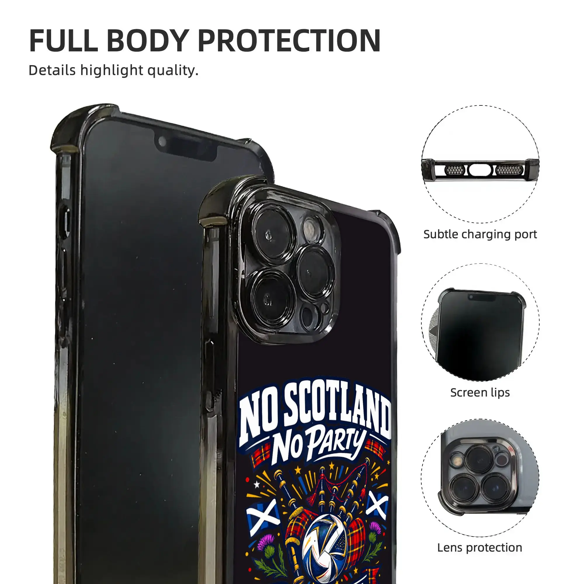Фото Официальный чехол для телефона «No Scotland No Party» с гальваническим покрытием для iPhone различных моделей №2