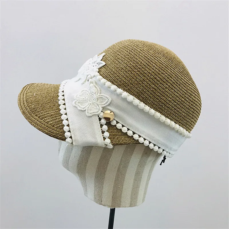 

202207-2508373 dropshipping summer Japan grass polka dot lace flower female sunscreen visors cap women leisure Equestrian hat