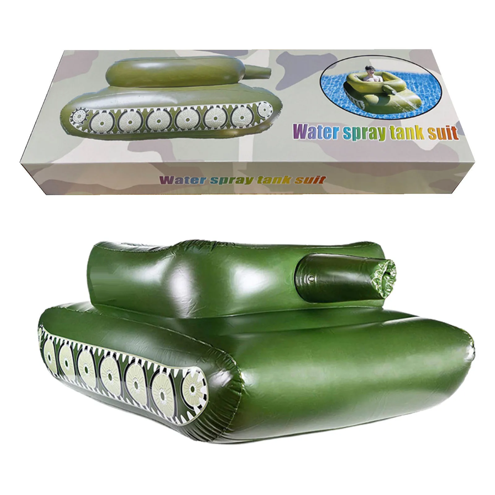 New Inflatable Tank Pool Float Pool Float Tank Float with Water Squirt Cannon Inflatable Tank Pool Float Pool Toys Swimming Pool