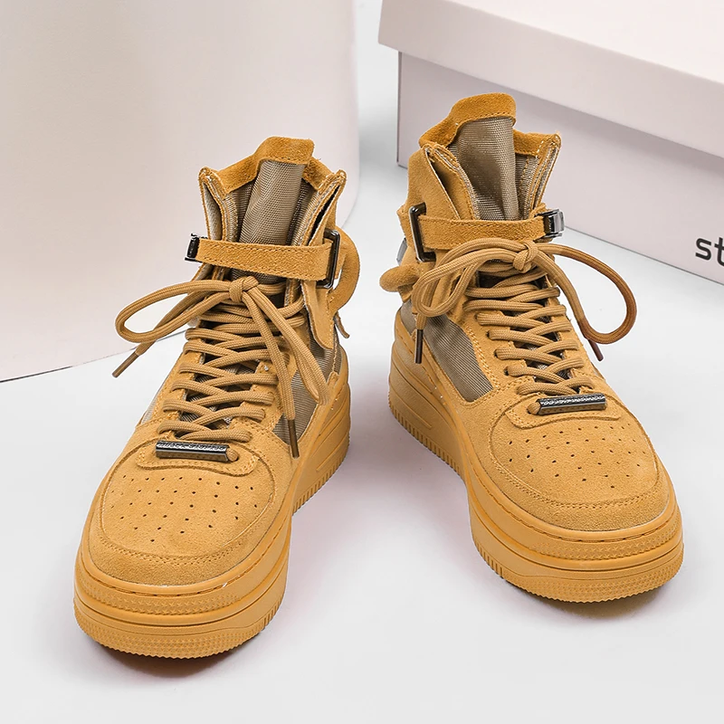 QQ-B227 Winter Casual Shoes for Men Fashion Women Heightening Boots Wearable Tenis Masculino Basketball Sneakers Size 35-44