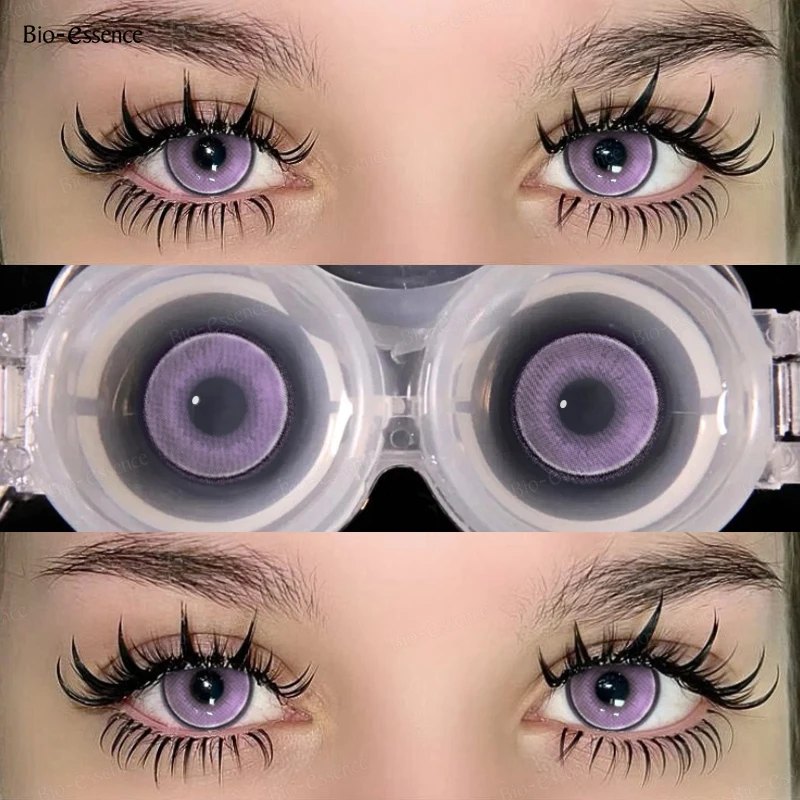 Bio-essence 1 пара модных макияжа Красота Синие контактные линзы Серия KOI Фиолетовые