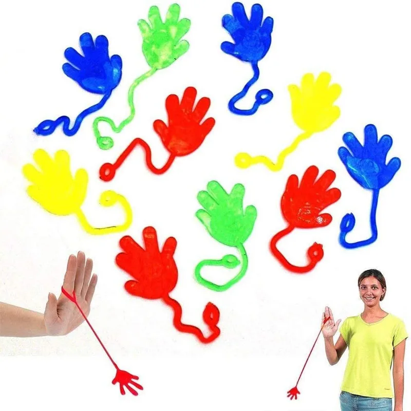 

Creative 12 Pcs/Bag Mini Sticky Jelly Stick Slap Stretchy Hands Toy Children Boys Girls Party Supply Favors Multi-color