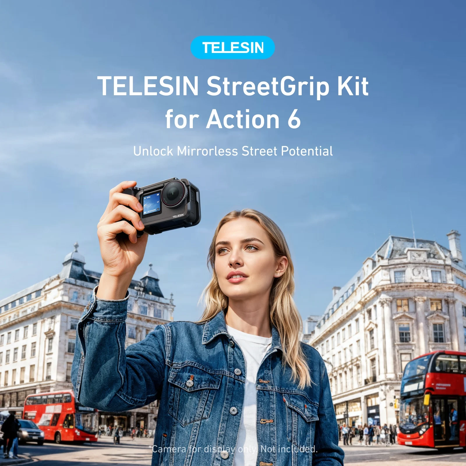 Фото Комплект дистанционного управления TELESIN с рукояткой, защитный корпус из алюминиевого сплава с быстрым креплением для DJI OSMO Action6 Rabbit Cage №2