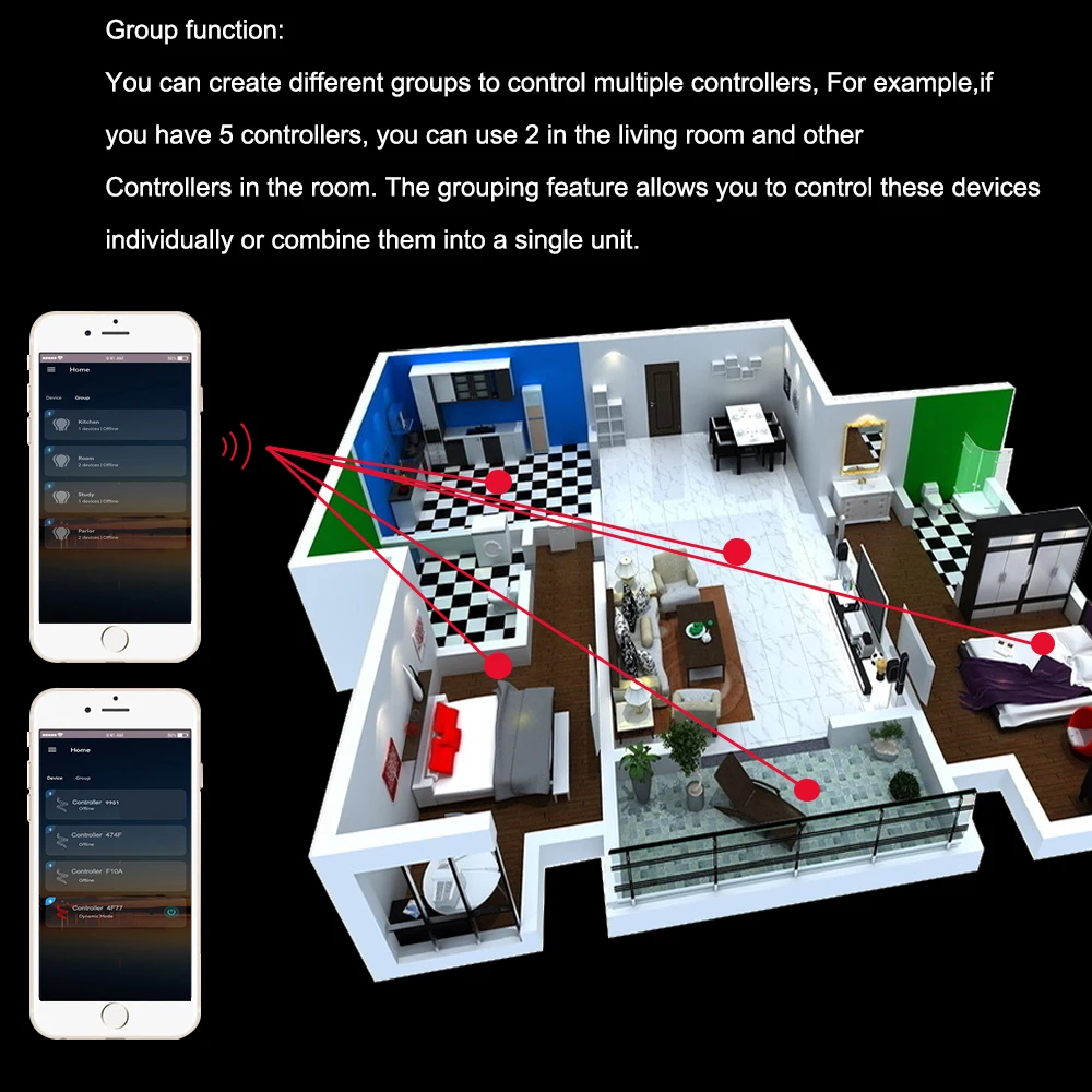 Светодиодная мини светильник лента для управления музыкой Bluetooth RGB индивидуально