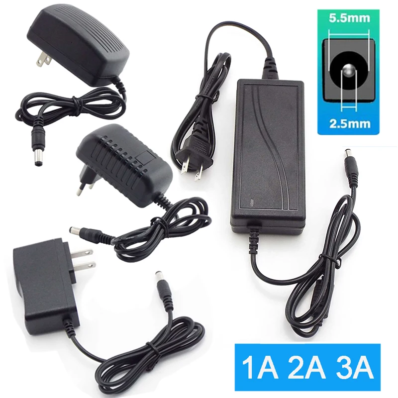 

AC DC 5V 9V 12V Universal Power Adapter 6V 15V 1A 2A 24V 3A Power Adapter Supply 100-240V To 12V US EU Plug for LED Lamp Router