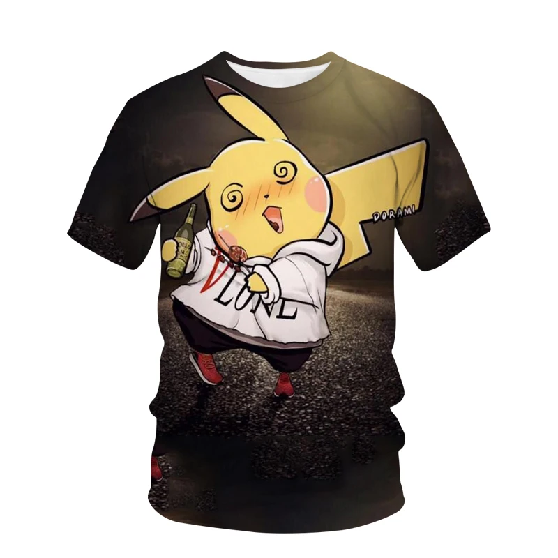 

Одежда для мальчиков с покемоном, топы, летние мужские футболки, детские футболки с коротким рукавом, одежда, Мультяшные детские модные футб...