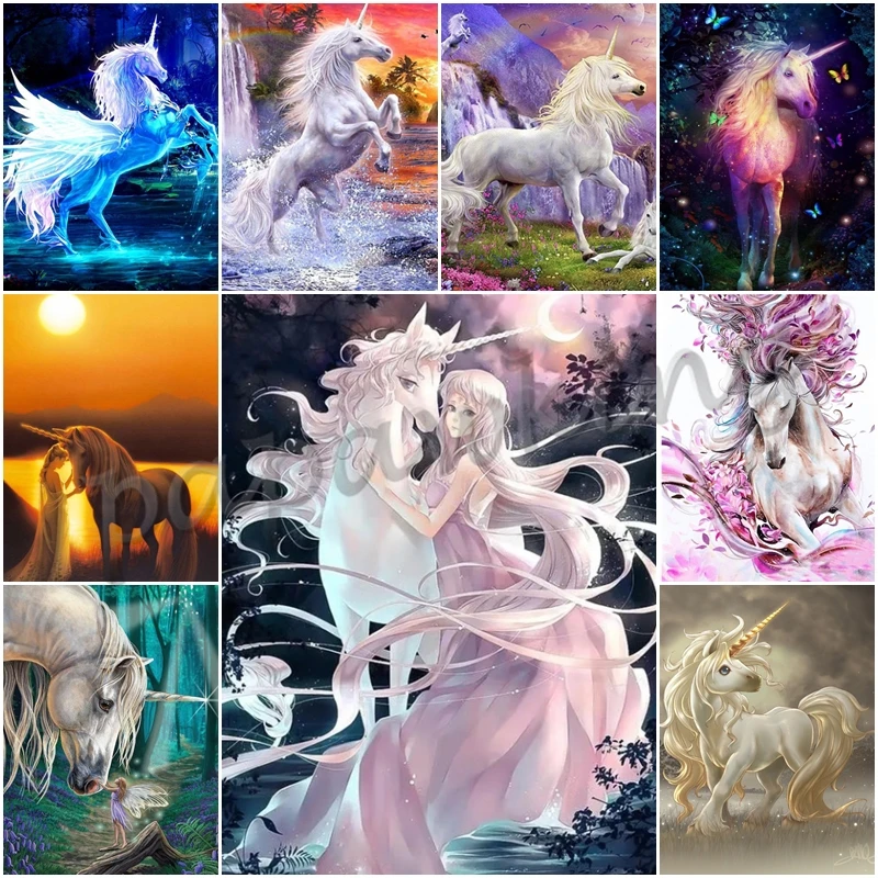 

Diamond Painting Unicorn 5D Diy Diamond Embroidery Animal Cartoon Fairy Rhinestones Mosaic Cross Stitch Kits Wall Art Home Decor
