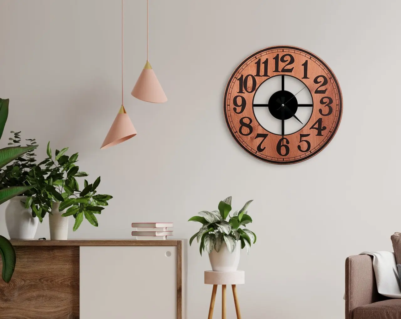 

BK Home Retro Decorative 45cm Wooden Wall Saati-6 Modern Useful High Quality Reliable Decoration Gift Design Simple Vicinity