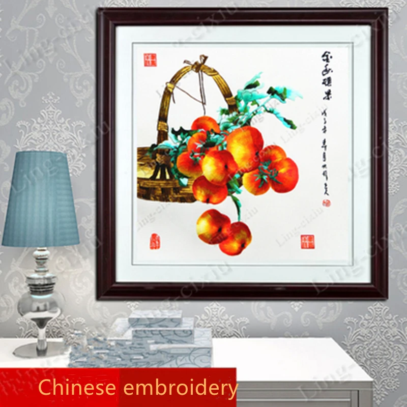 

Murals Suzhou embroidery years lotus interior decoration painting living room office hotel cafe wall painting high-end gift pain