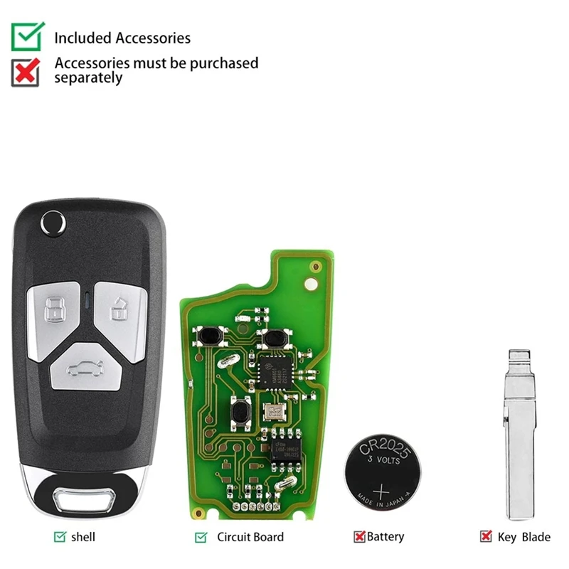 

For Xhorse XKAU01EN Universal Wire Remote Key Fob 3 Button For Style For VVDI Key Tool