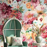 beibehang custom pastoral beautiful flowers wallpapers for living room decoration 3d mural wallpaper for wall covering stickers