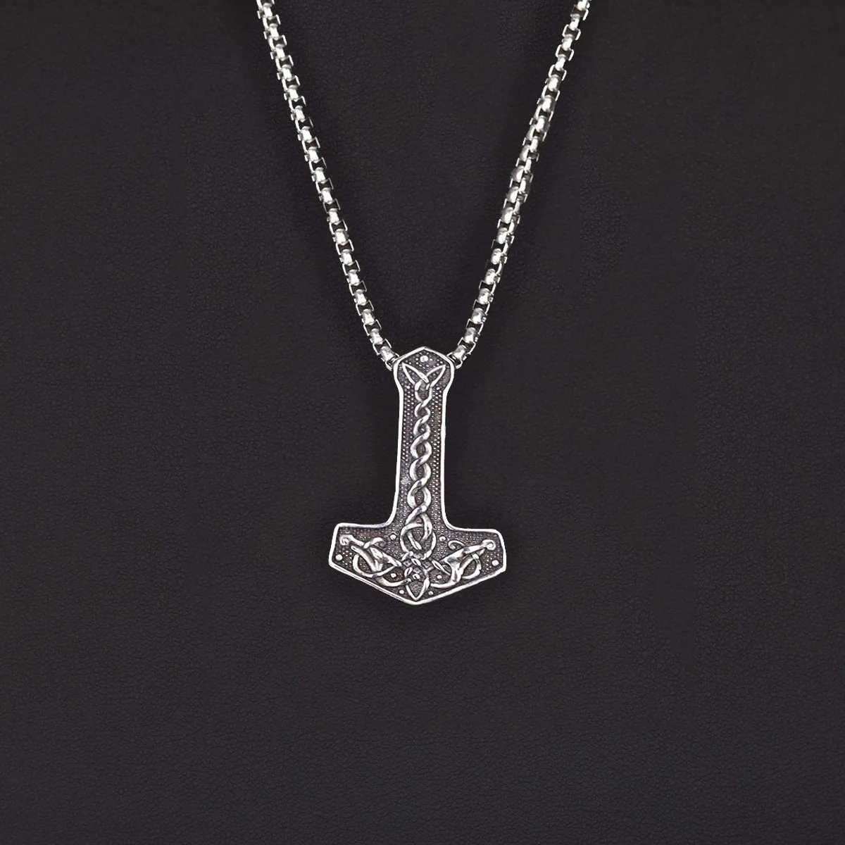 GuoShuang скандинавский Викинг мьельнир Тора Hammer Valknut ожерелье из нержавеющей стали