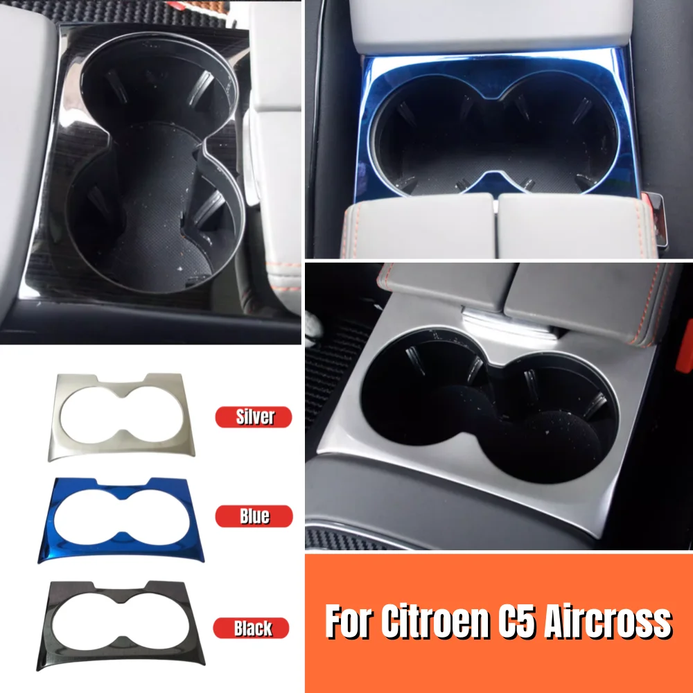 

Console Central Front Seat Cup Holder Water Bottle Drinks Decor Panel Cover Trim For Citroen C5 Aircross 2018-2022 Accessories