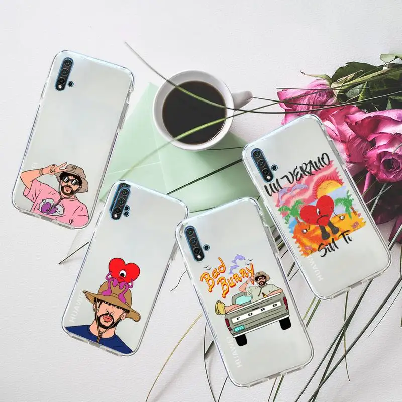 

Yo Perreo Sola Bad Bunny Phone Case Transparent for Huawei honor P mate Y 20 30 40 10 8 5 6 7 9 i x c pro lite prime smart