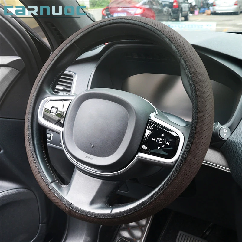 Для Hyundai Tucson TL NX4 2015 2016 2017 2018 2019 чехол рулевого колеса автомобиля 37-38 см Decora дышащая